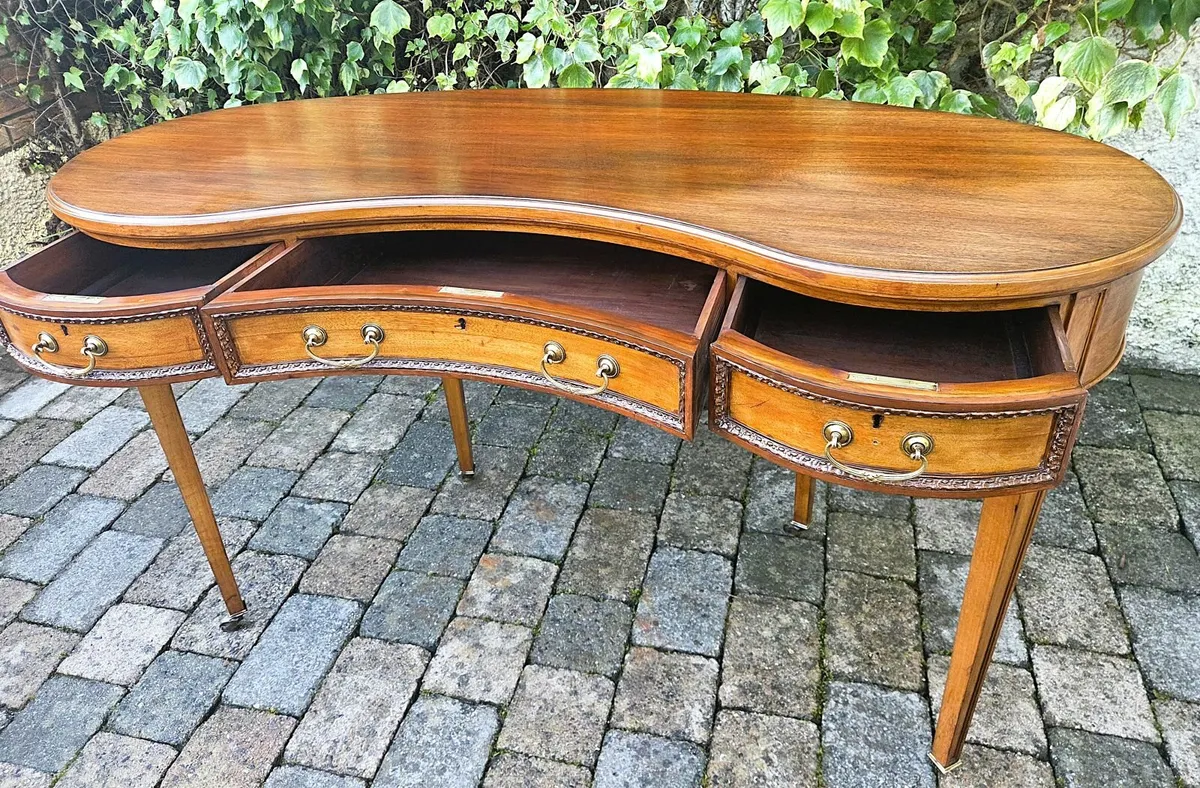 Edwardian Kidney Shaped Table- Circa 1910 - Image 3