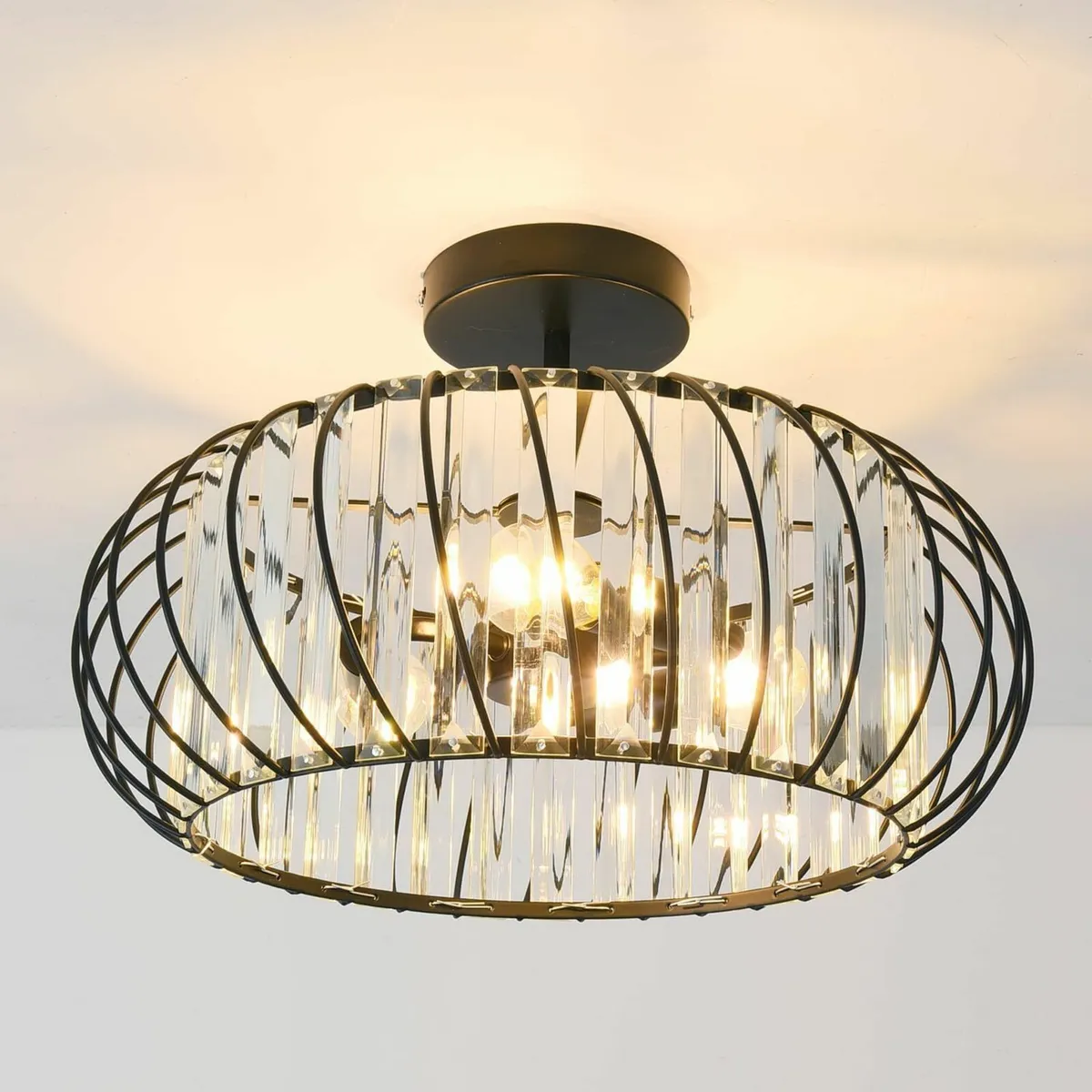 Hallway Lights Ceiling 3-Light Black Flush Light - Image 1