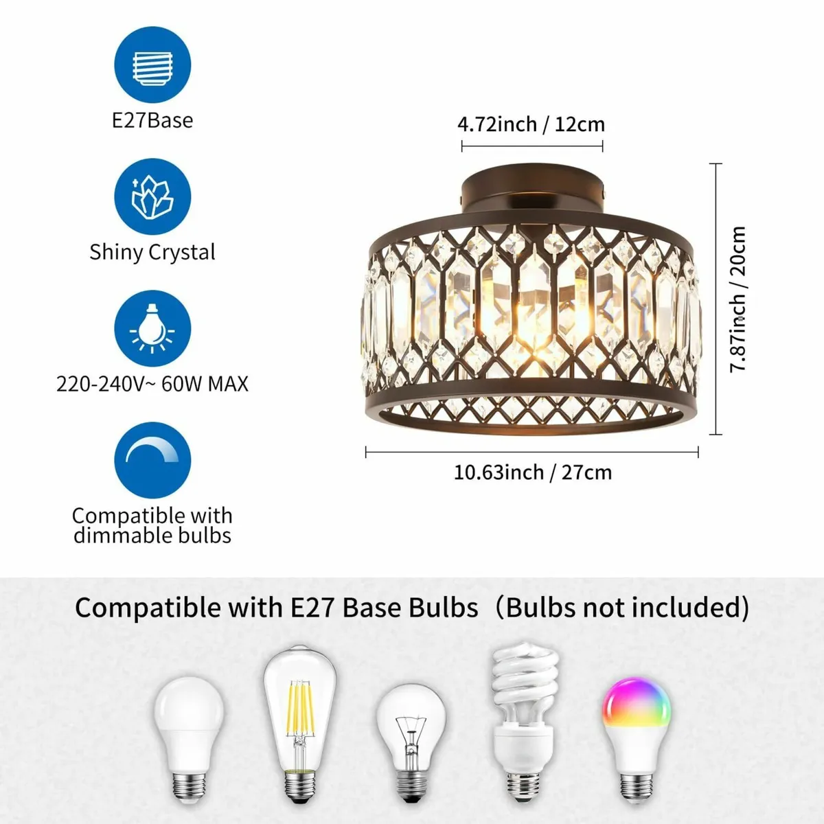 Light Fitting Ceiling Lights Living Room Kitchen - Image 3