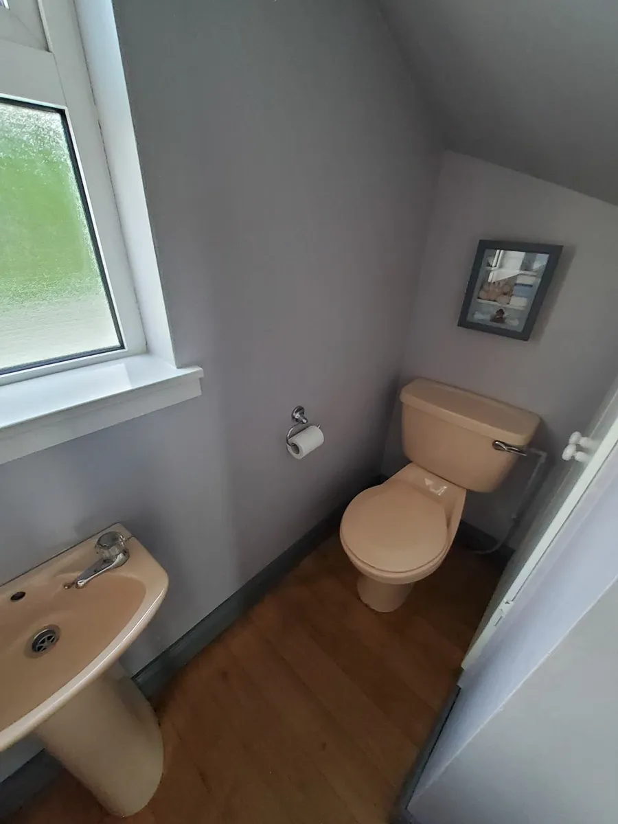 Vintage Peach Toilet and Sink with  Pedestal