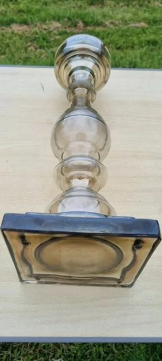 Vintage Large Glass Candlestick - Image 4