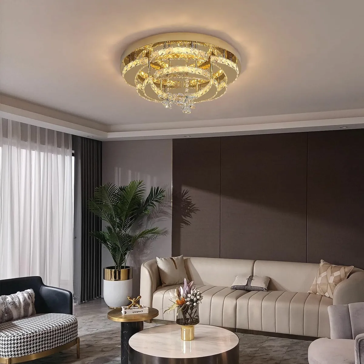 Gold Chandeliers 50CM Crystal Ceiling Light 3 - Image 1