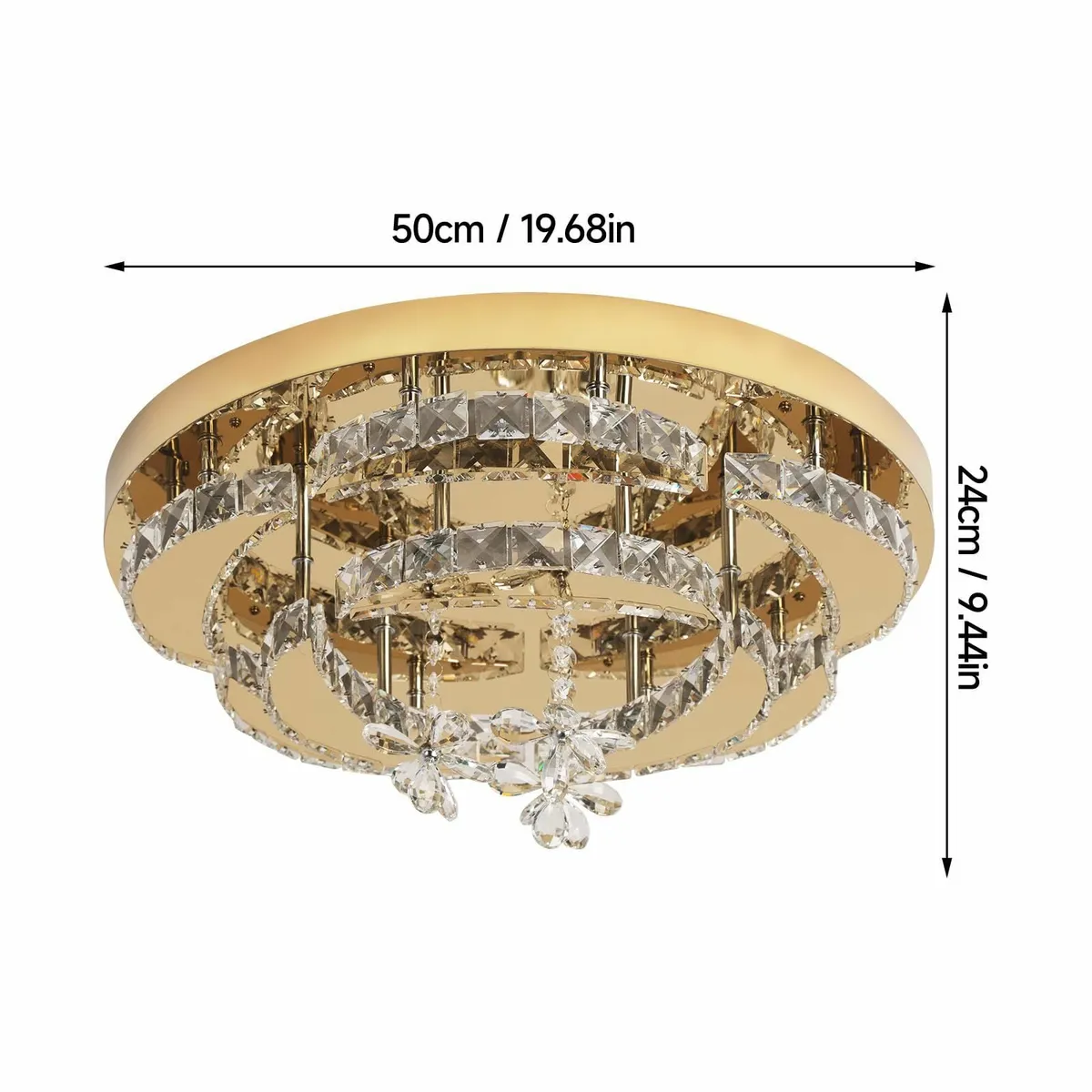 Gold Chandeliers 50CM Crystal Ceiling Light 3 - Image 2