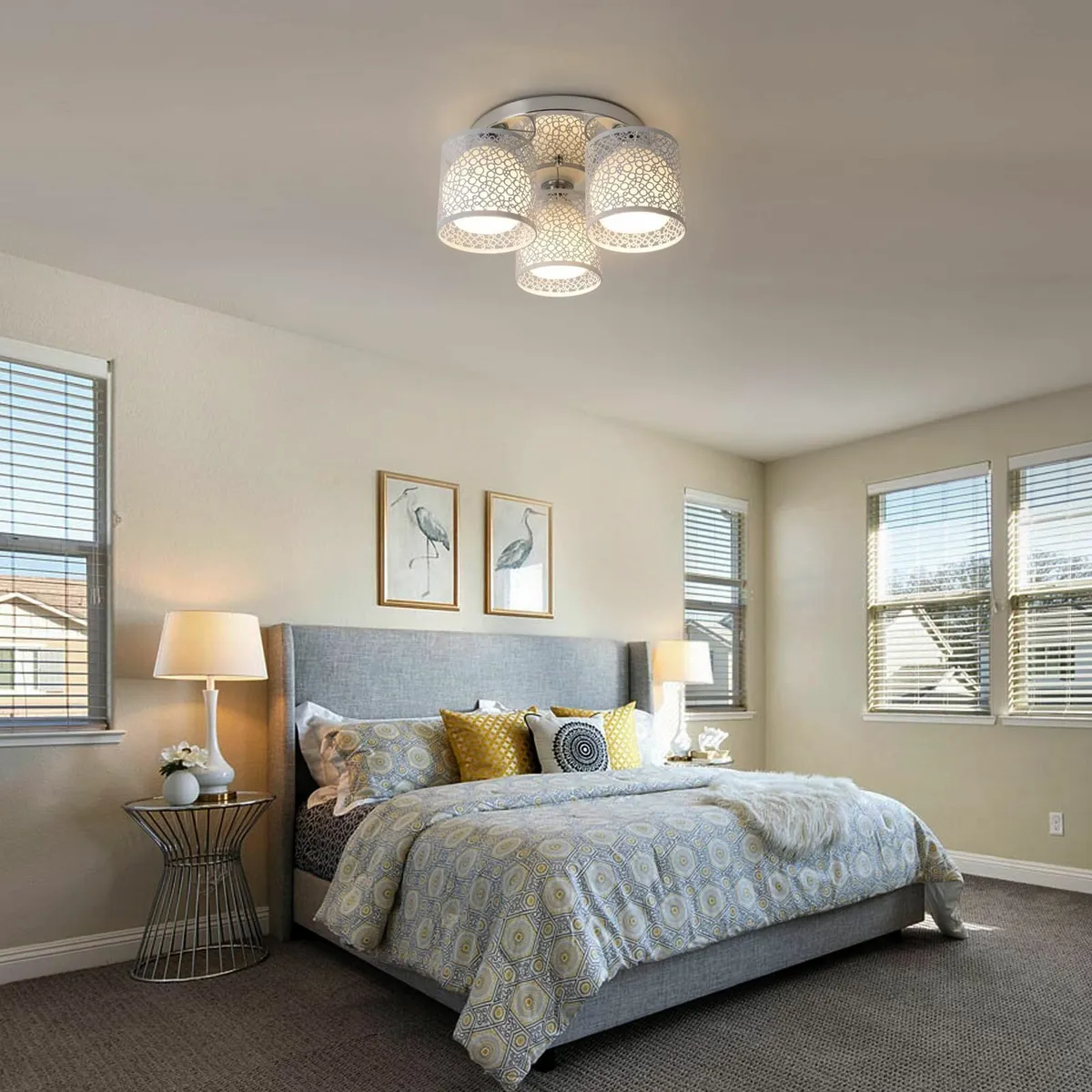 3-Light Chandelier with Milky Glass Shade - - Image 2