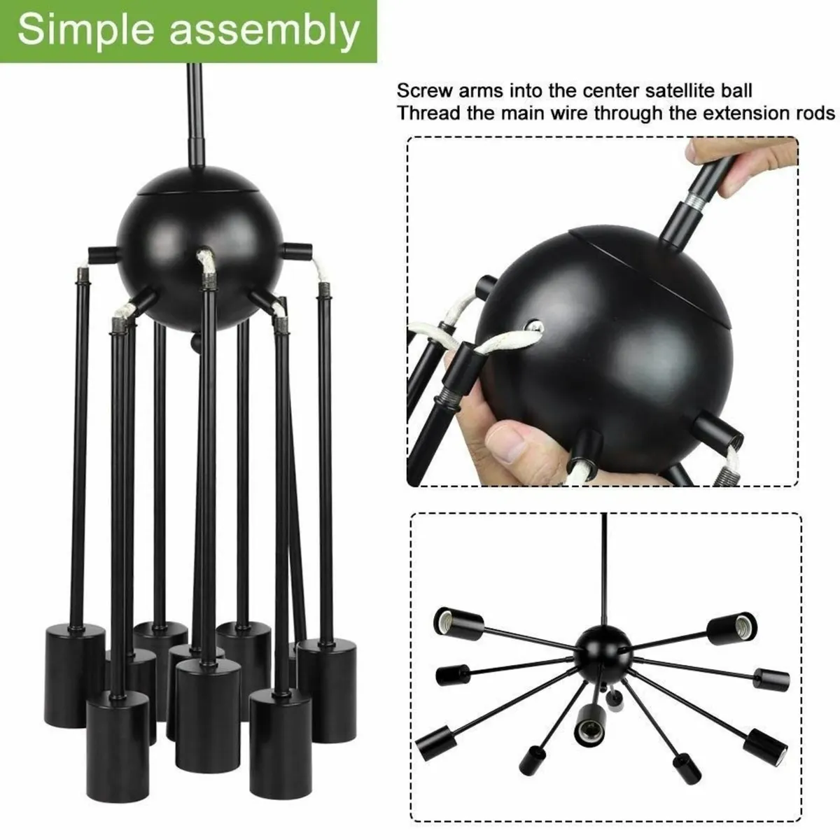 Sputnik Chandelier for Dining Room: 10-Light - Image 3