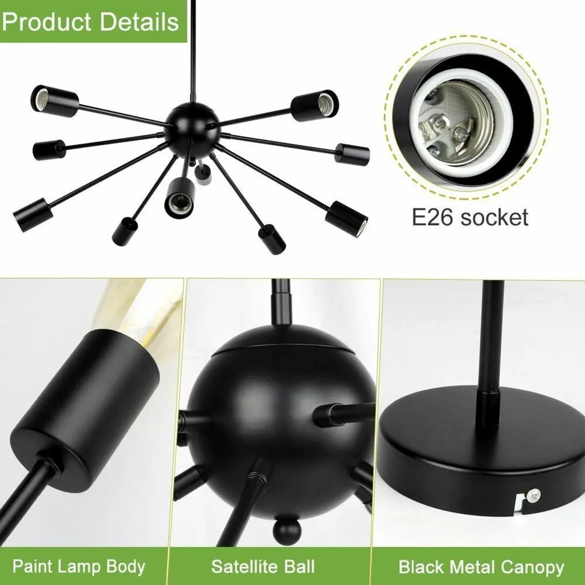 Sputnik Chandelier for Dining Room: 10-Light - Image 4