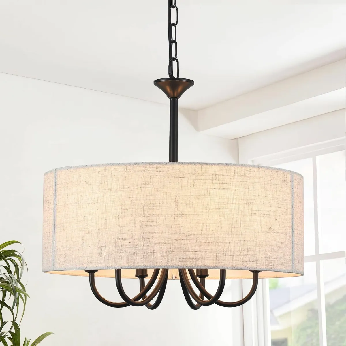 Black Chandelier 6-Light Chandeliers Ceiling - Image 1