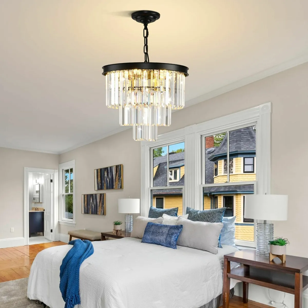 Modern Contemporary Black K9 Crystal Chandelier - Image 3