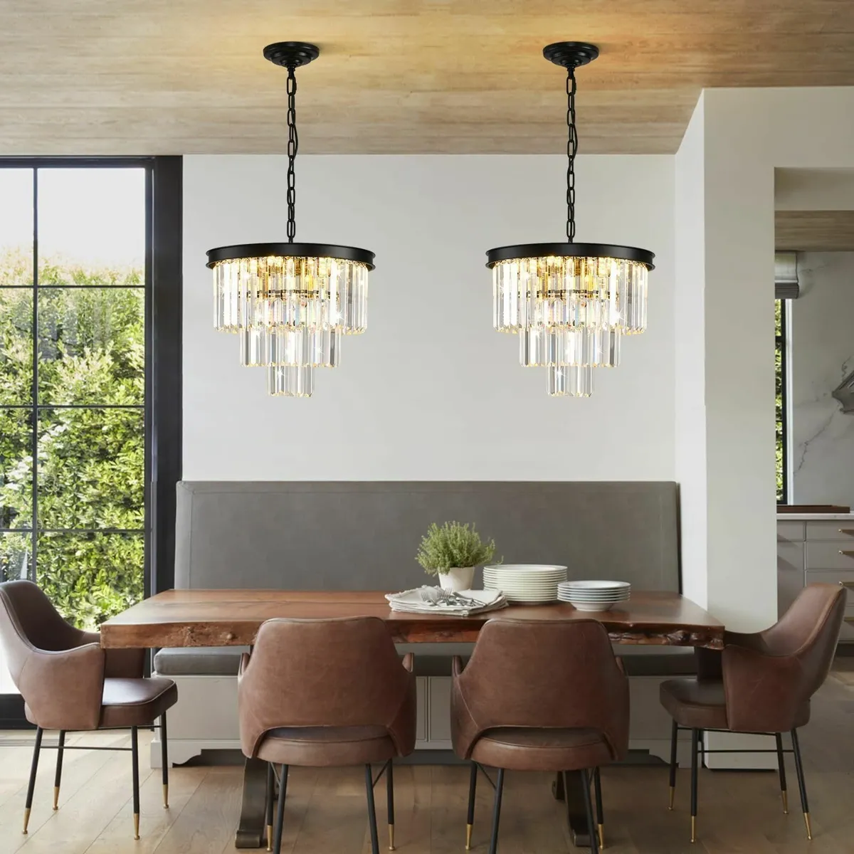 Modern Contemporary Black K9 Crystal Chandelier - Image 4