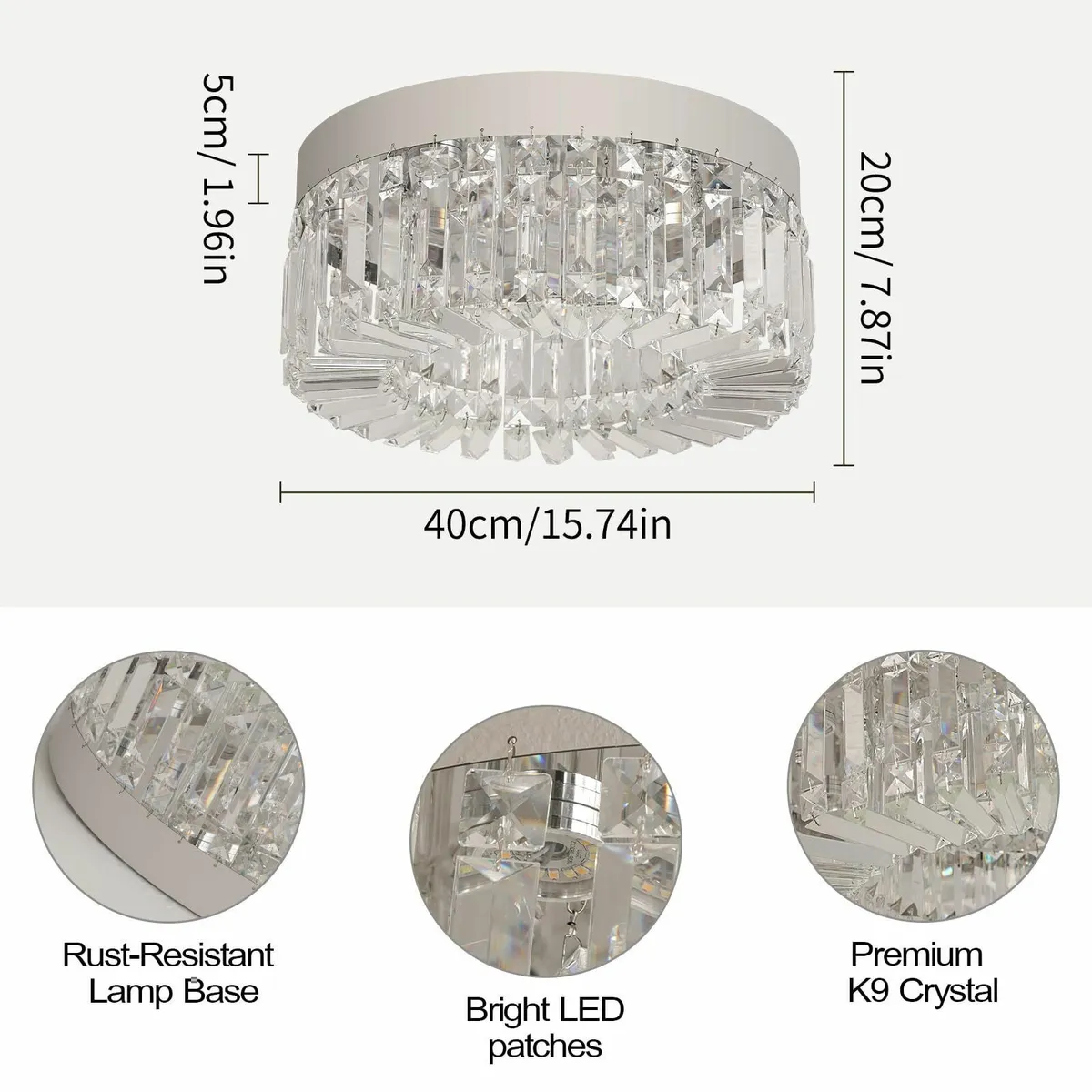 Crystal Chandeliers for Living Room Flush Mount - Image 2