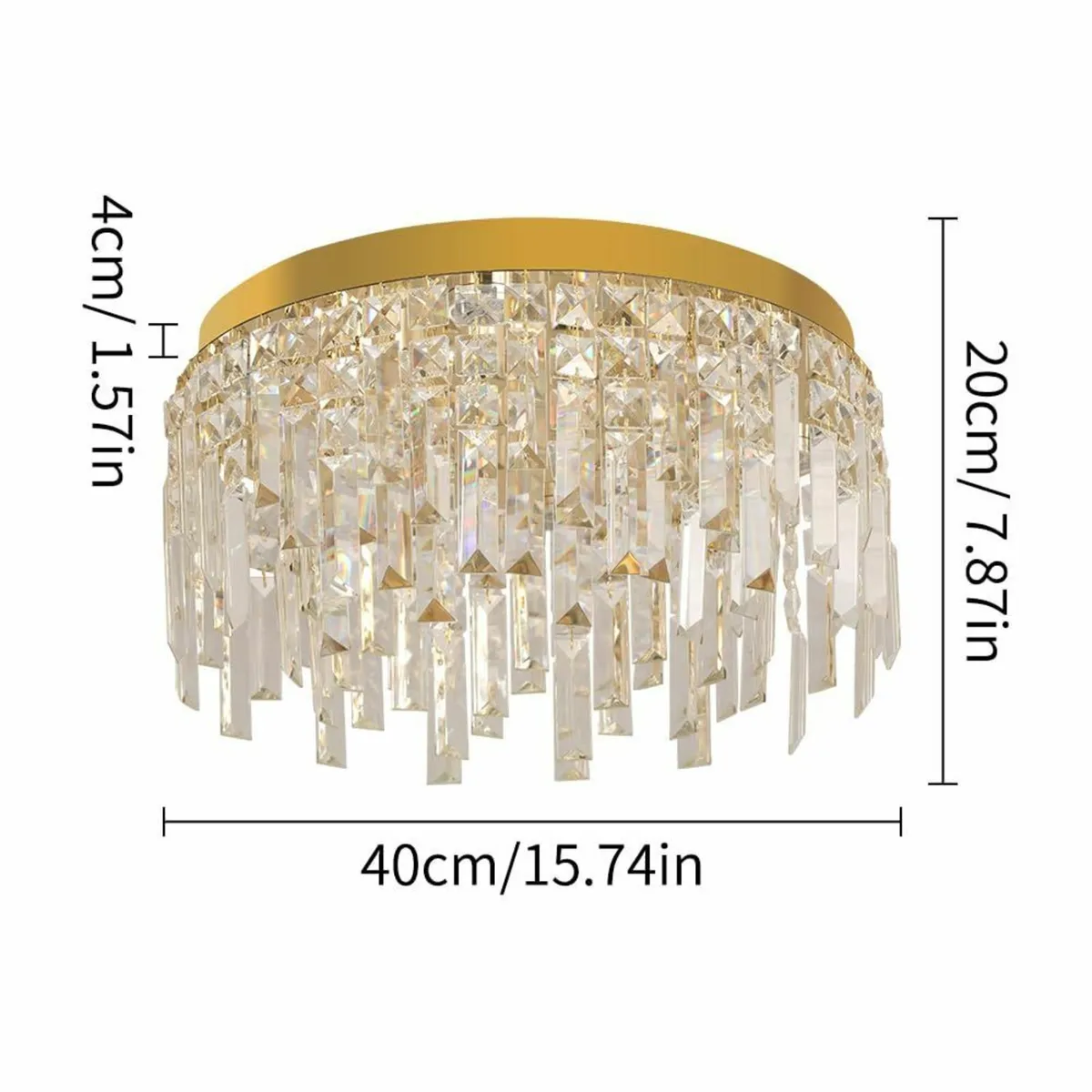 Crystal Chandeliers for Dining Room Gold Round - Image 2