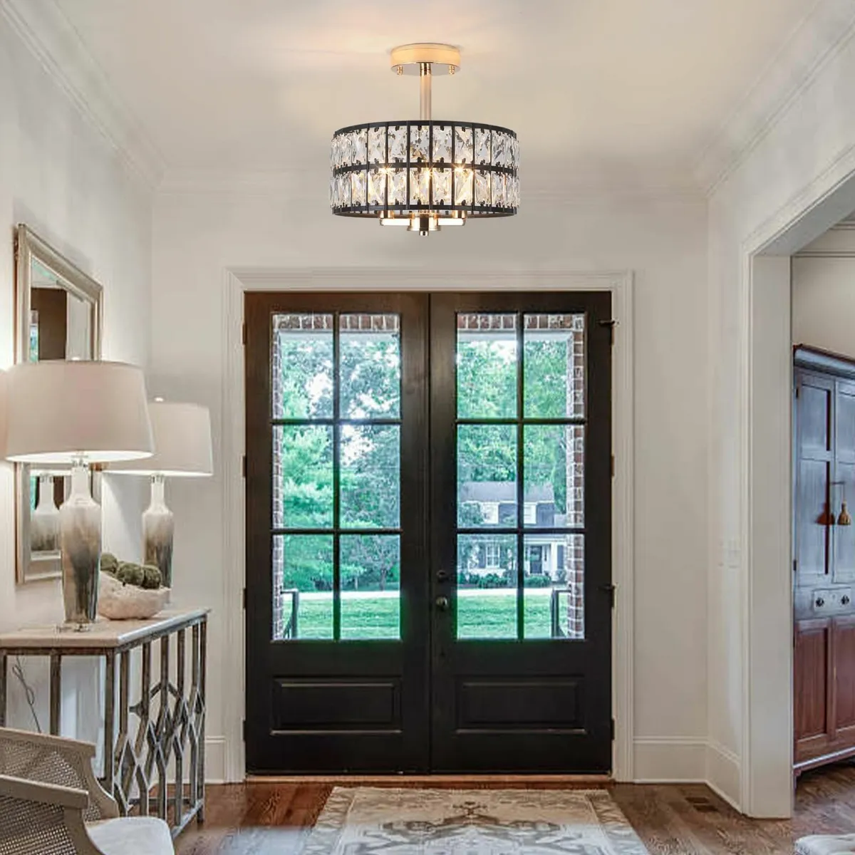Black and Gold Crystal Ceiling Lights Living Room - Image 2