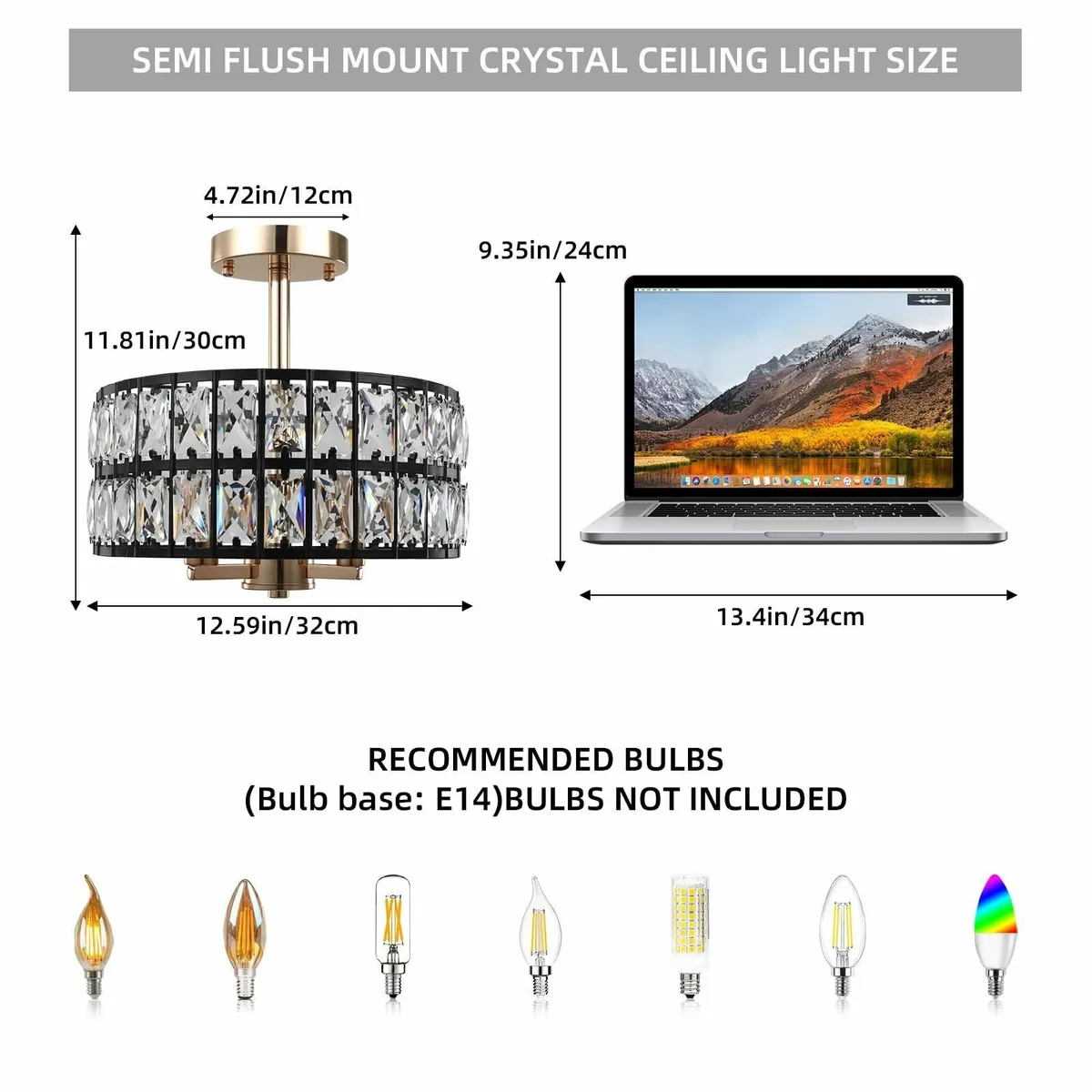 Black and Gold Crystal Ceiling Lights Living Room - Image 3