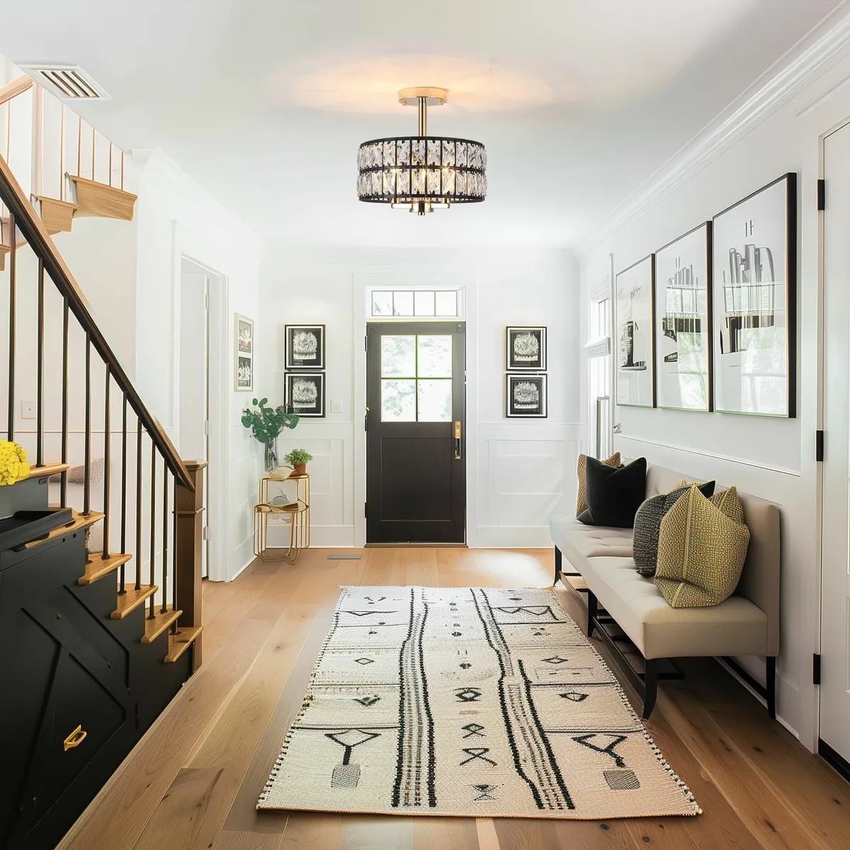 Black and Gold Crystal Ceiling Lights Living Room - Image 4