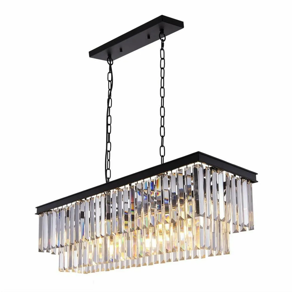 9-Light Crystal Chandelier 34.5 inch Contemporary - Image 1
