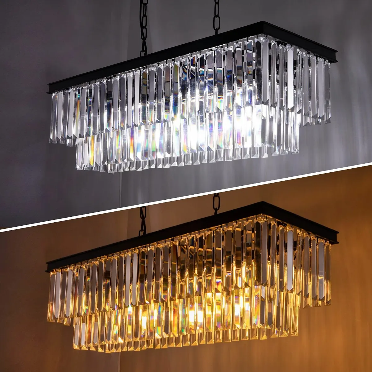 9-Light Crystal Chandelier 34.5 inch Contemporary - Image 3