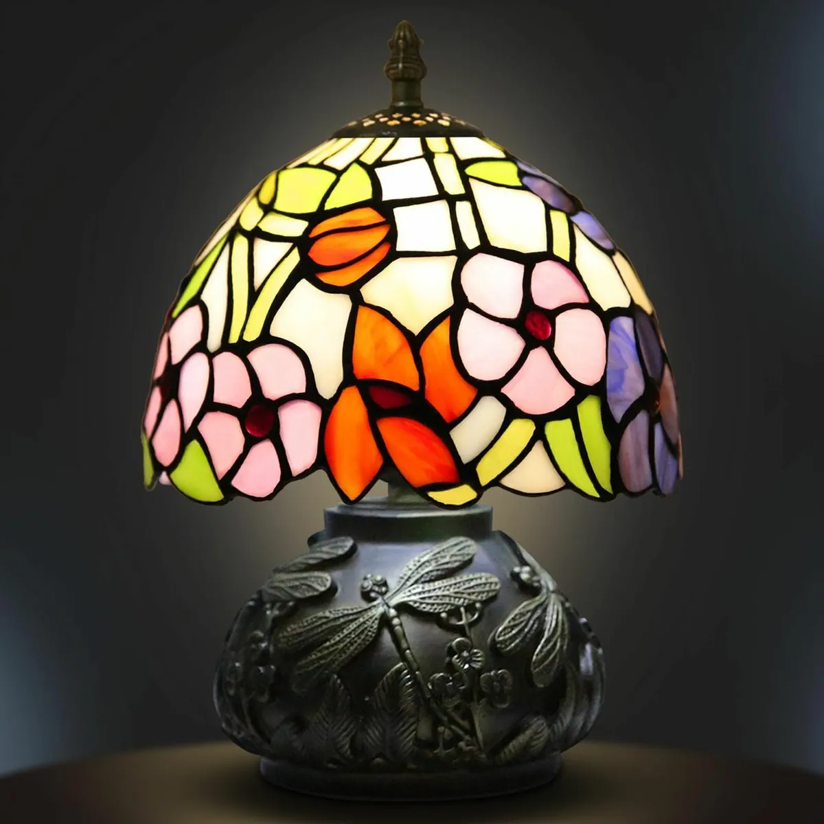 Small Tiffany Lamp Stained Glass Table for Living - Image 1