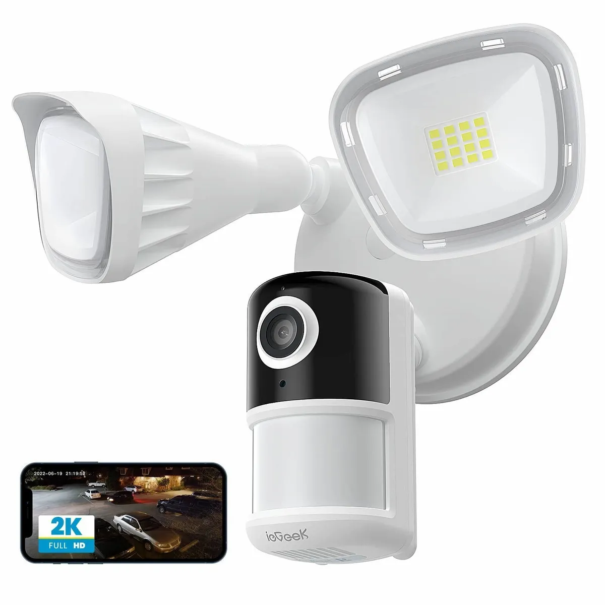 Floodlight Camera 2K Outdoor Security Light with - Image 1