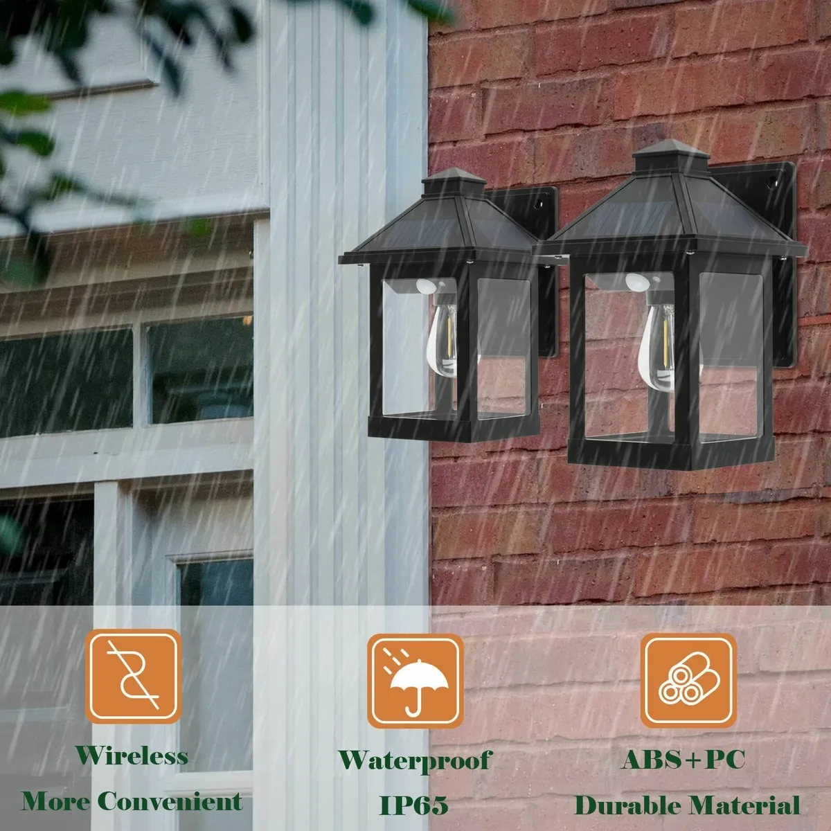 2 Pack Solar Wall Light Outdoor Garden Security - Image 4
