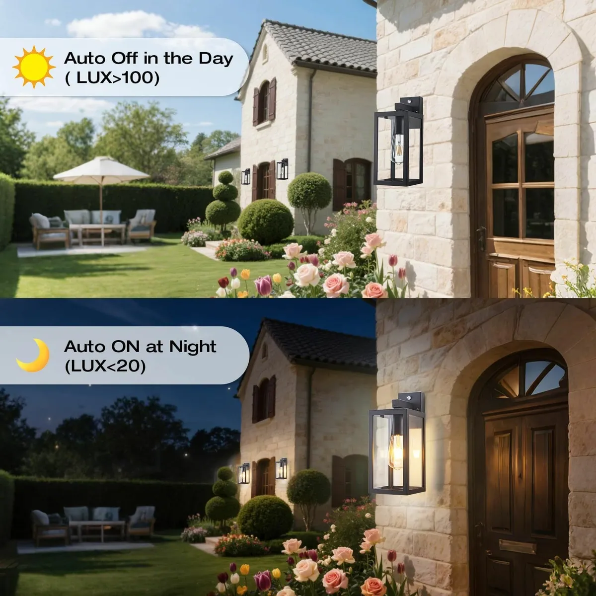 Dusk to Dawn Outdoor Wall Light - IP54 Weatherproo - Image 3