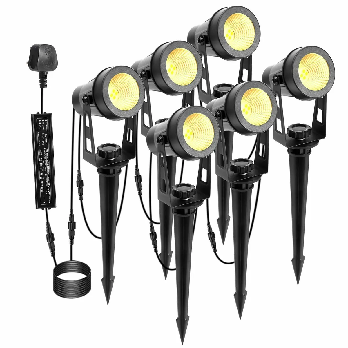 Garden Spotlights Mains 21m Extendable Outdoor - Image 1