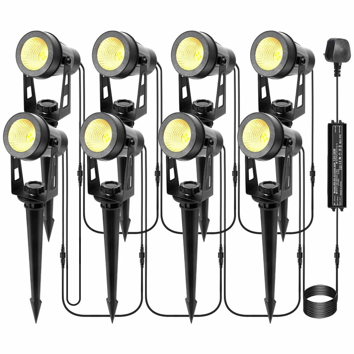 Garden Lights Mains 27m 8-in-1 LED Outdoor - Image 1
