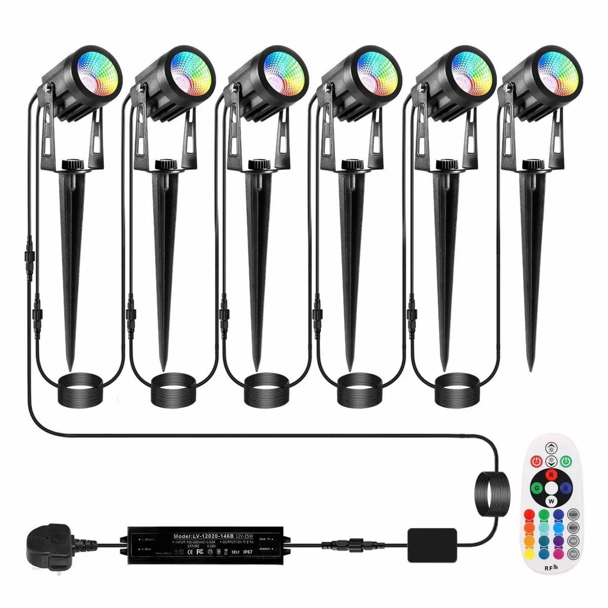 Garden Spot Lights Mains Color Changing Outdoor - Image 1