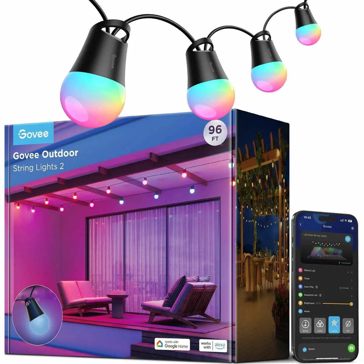 Outdoor Smart String Lights 2 30M Dimmable RGBICW - Image 1