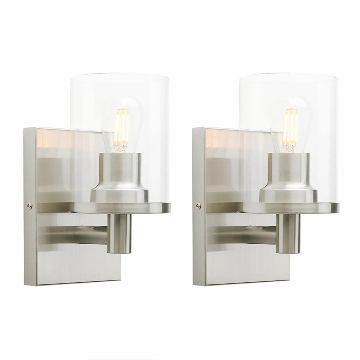 Lighting Pack of 2 Modern Glass Wall Lights - Image 1