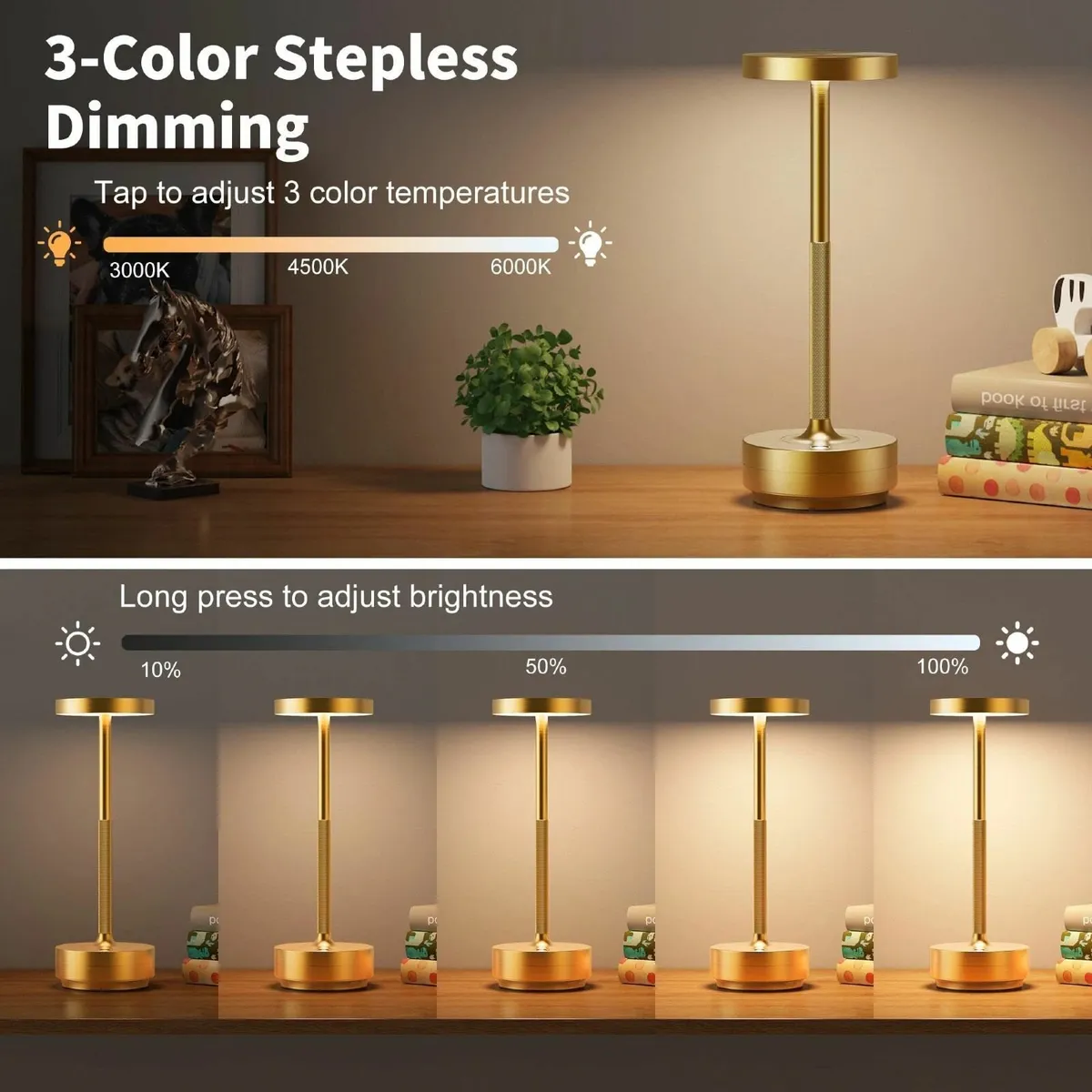 Cordless Table Lamp LED Lights Rechargeable - Image 2