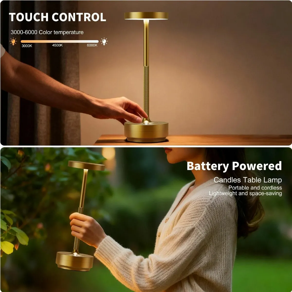 Cordless Table Lamp LED Lights Rechargeable - Image 3