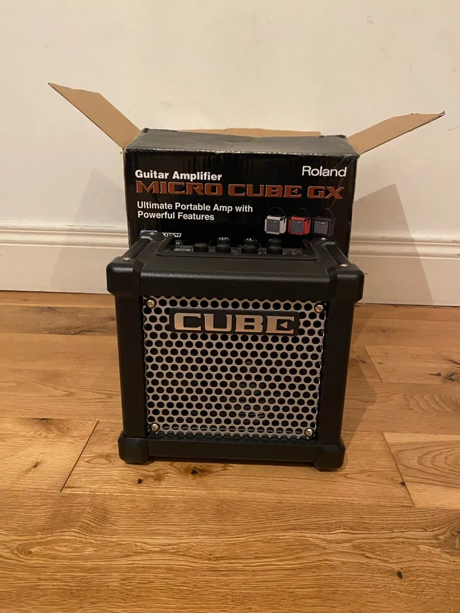 Harley Benton junior + Roland micro cube gx + case - Image 3