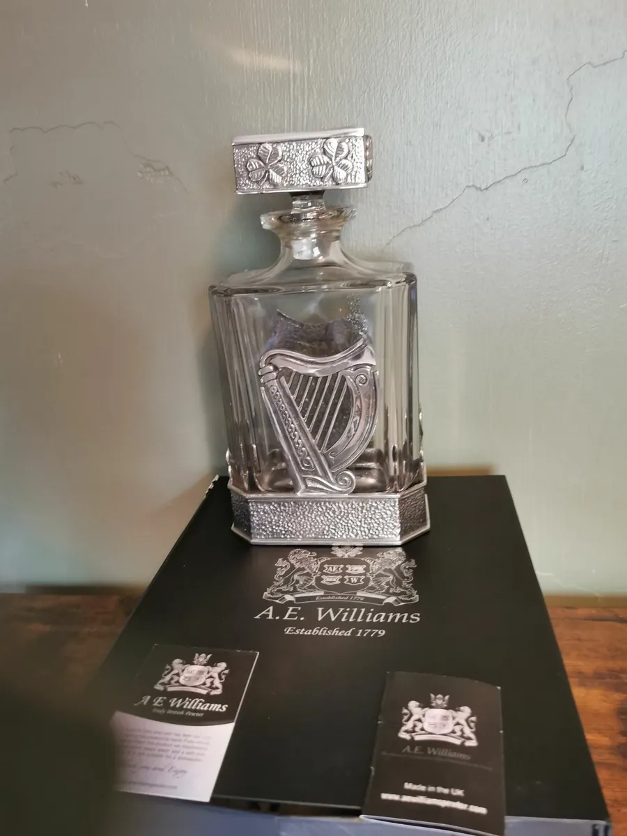 A e williams pewter chrystal decanter and ae willi - Image 4