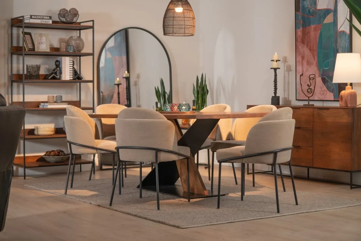 200cm Solid Italian Wood Dining Table Ex Display - Image 1