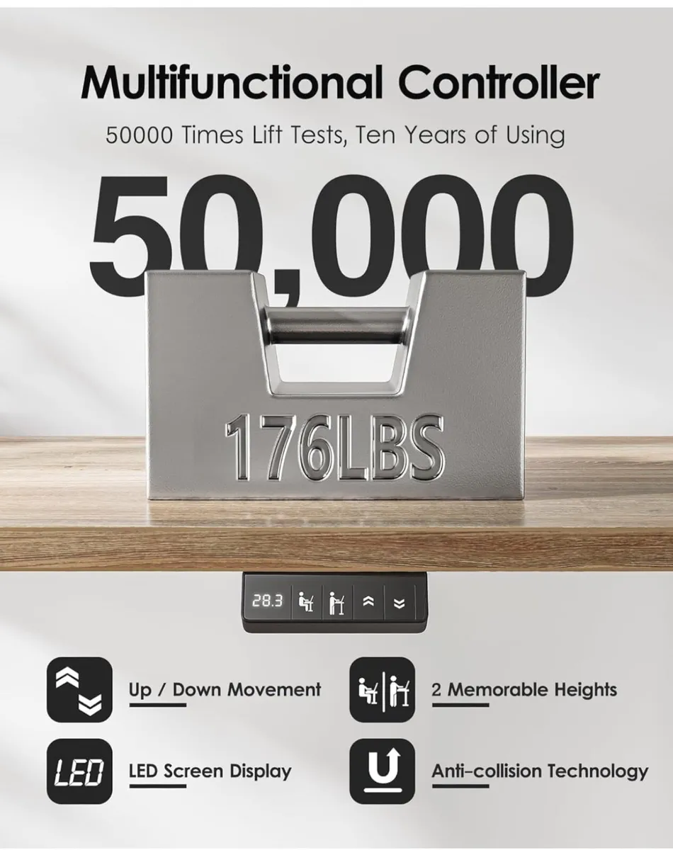 Height Adjustable Electric Standing Desk - 140x60 - Image 2