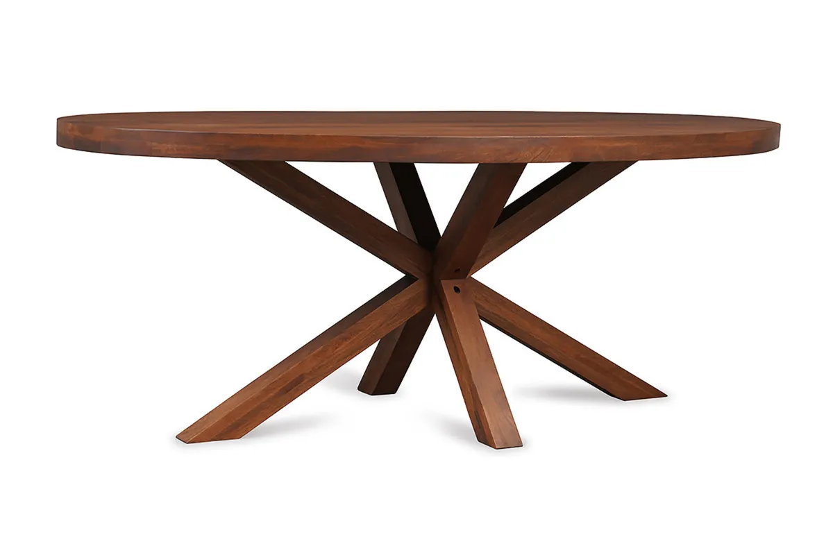 2.0m Oval Large Dining Table Ex Display Like New - Image 1