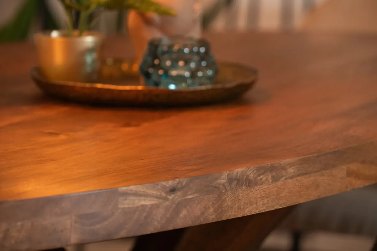 2.0m Oval Large Dining Table Ex Display Like New - Image 3