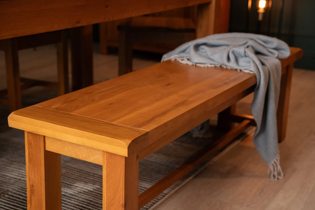 Large Solid Oak Extending Dining Table Ex Display - Image 2