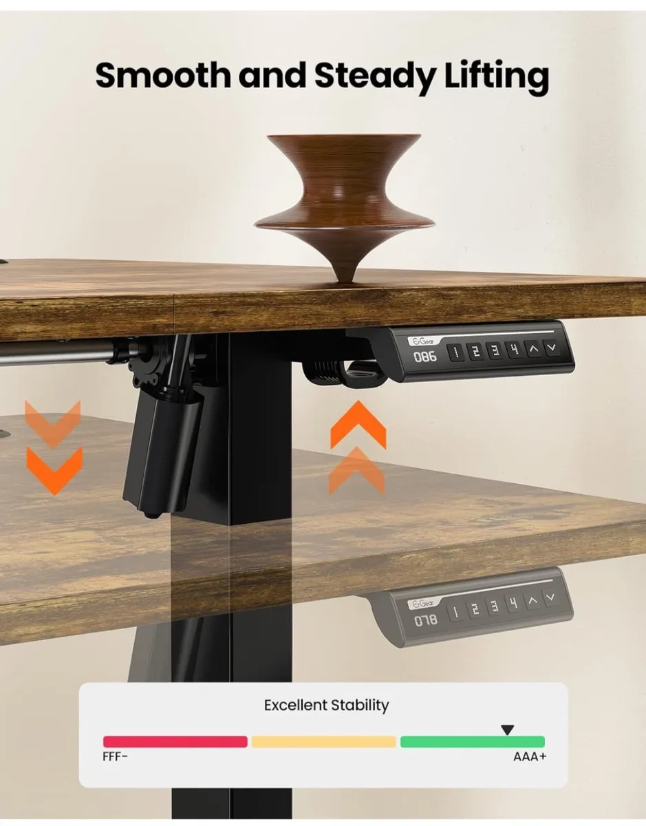 Electric Standing Desk Height Adjustable 120 x 60c - Image 2