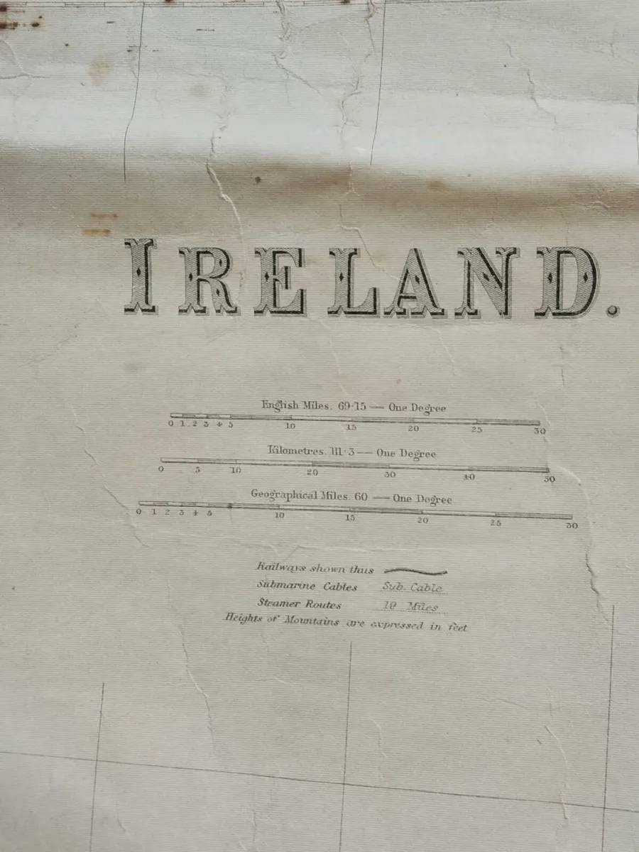 Antique 1890's Map of Ireland - Image 2