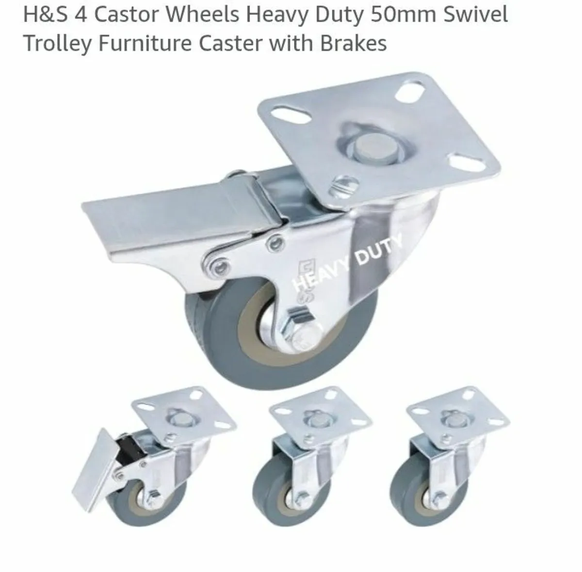 New Heavy Duty Casters Wheels sets 50mm - Image 2
