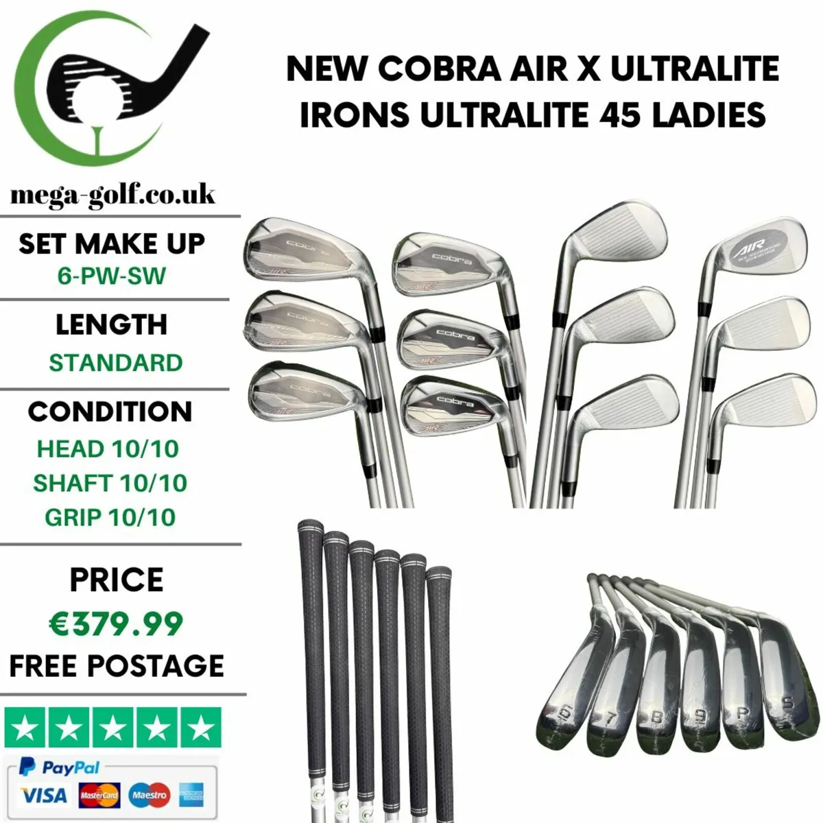 New Cobra Air X Ultralite Irons / 6-Pw-Sw / Ladies - Image 1