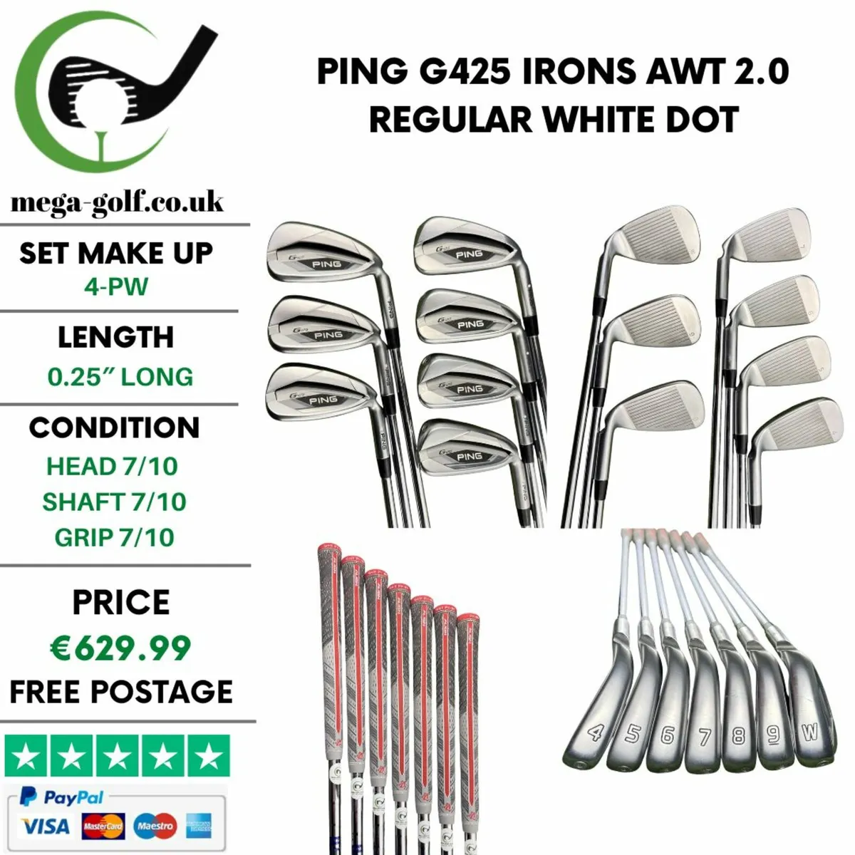 Ping G425 Irons / 4-Pw / Awt 2.0 Regular - Image 1