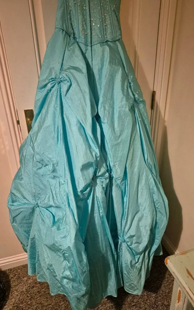 Turquoise Blue Formal / Prom Dress – UK Size 16 - Image 2