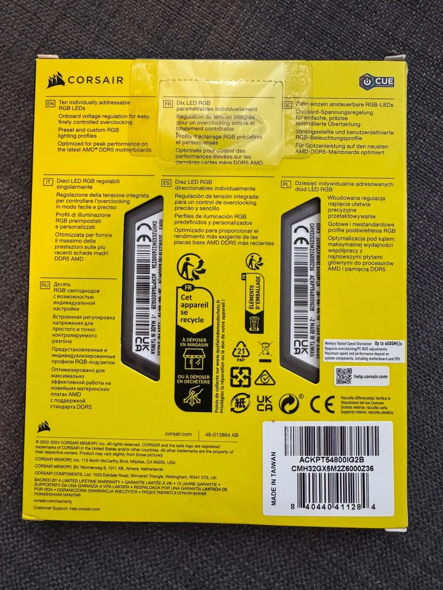 32GB DDR5 (16GBx2) Corsair Vengeance RGB 6000MHz - Image 2