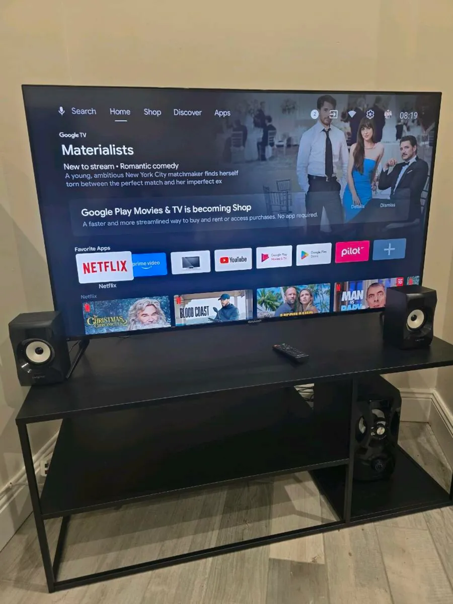 Sharp 50inch smart tv with stand - Image 1