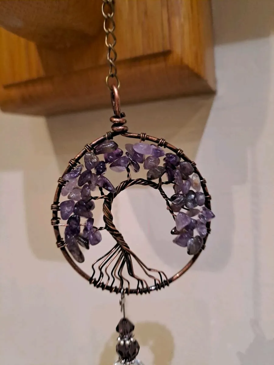 Amethyst Tree of Life Crystal Hanging / Suncatcher - Image 1