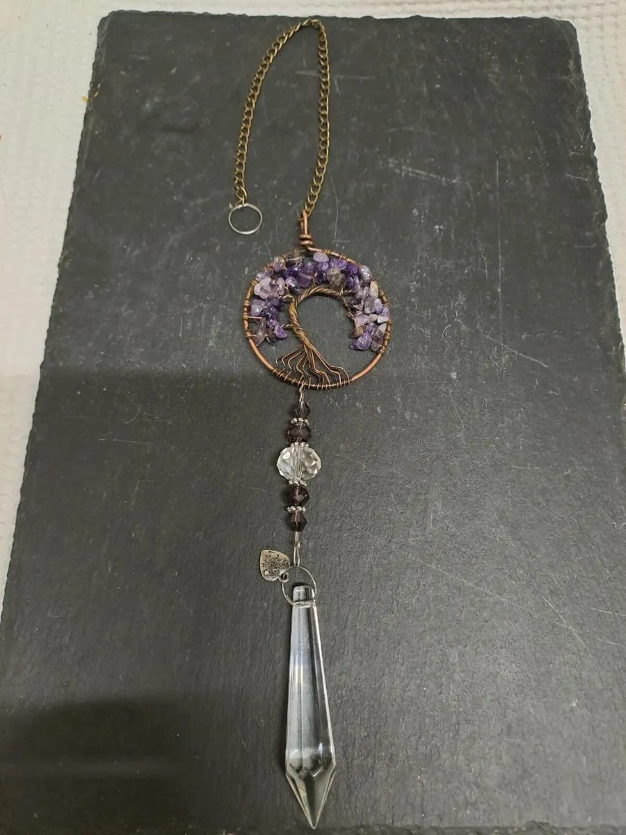 Amethyst Tree of Life Crystal Hanging / Suncatcher - Image 4
