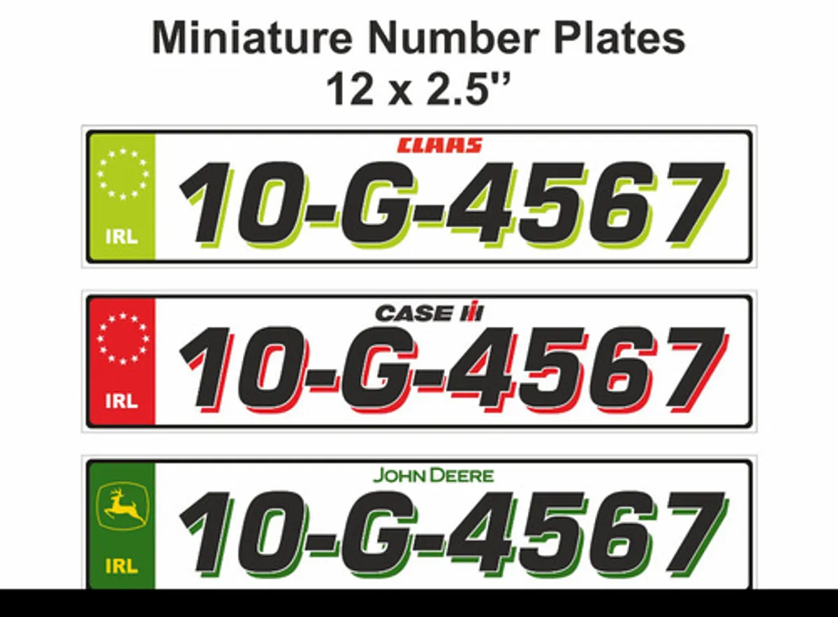 Small Number Plates - Tractor / Agri / Machinery