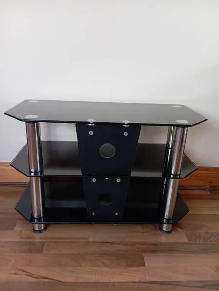 Tesco tv deals stand black glass